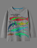 Glowing Educational Marine Fish Printing Shirt - CCMOM