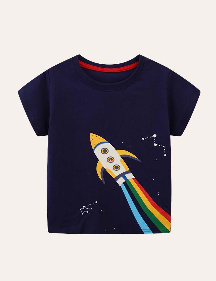 Glowing Rainbow Rocket T-shirt - CCMOM