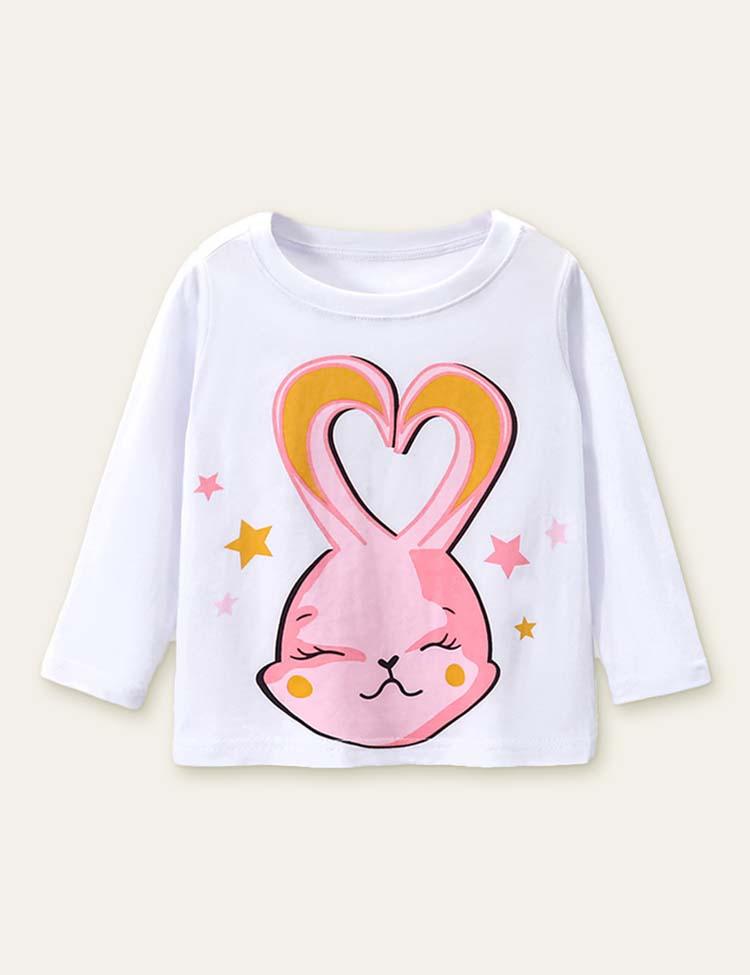 Happy Rabbit Printed Long Sleeve T-shirt - CCMOM