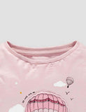 Hot Air Balloon Appliqué Long Sleeve T-shirt - CCMOM