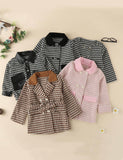 Houndstooth Woolen Coat - CCMOM