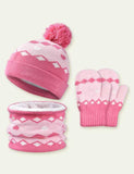 Knitted Woolen Hat Scarf Gloves Set