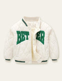 Letter Printed Baseball Jacket