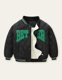 Letter Printed Baseball Jacket - CCMOM