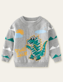 Painted Dinosaur Long Sleeves Sweater - CCMOM