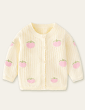 Peach Embroidered Sweater Cardigan