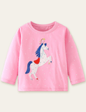 Pegasus Appliqué Long Sleeves T-shirt - CCMOM