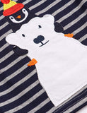 Penguin and Polar Bear Appliqué Striped T-shirt - CCMOM