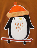 Penguin Appliqué Long-Sleeved Sweatershirt - CCMOM