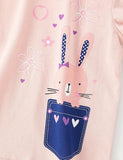 Pocket Rabbit Printed Long Sleeve T-shirt - CCMOM