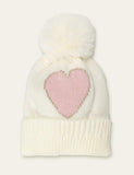 Pom Pom Heart-Shaped Hat