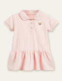 Rabbit Embroidered Polo Dress