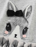 Rabbit Printed Dot Mesh Long Sleeve Dress - CCMOM