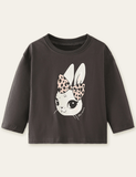 Rabbit Printed Long-Sleeved T-shirt