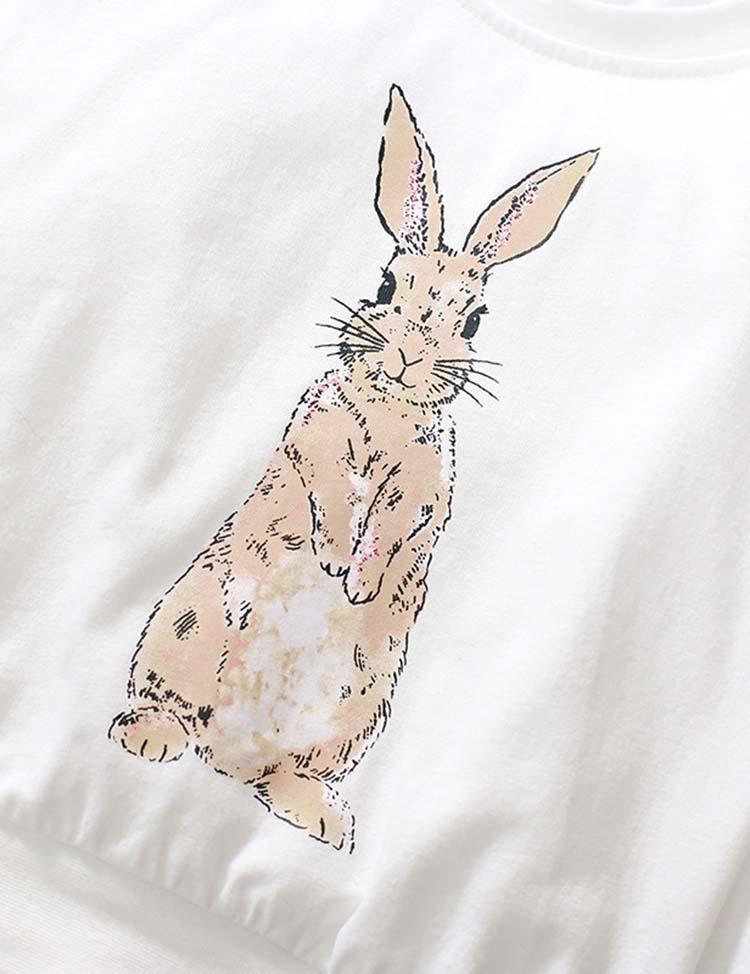 Rabbit Printed Sweatshirt - CCMOM