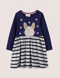 Rabbit Sequined Striped Dress