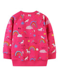 Rainbow Clouds Pony Print Terry Long-Sleeved Sweater - CCMOM