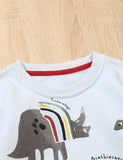 Rainbow Dinosaur Printed Sweatshirt - CCMOM