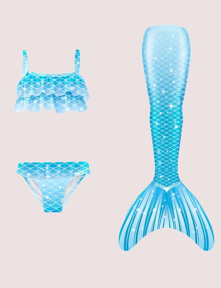 Rainbow Mermaid Tail Swimsuit Set - CCMOM