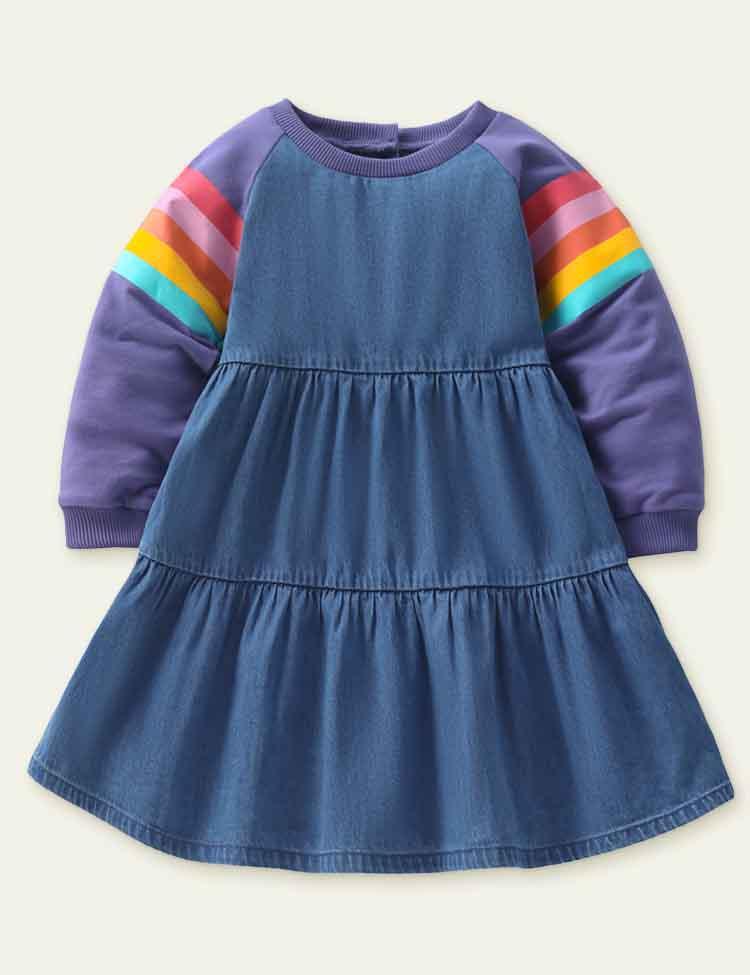 Rainbow Sleeve Dress - CCMOM