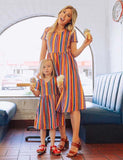 Rainbow Stripes Family Matching Dress - CCMOM