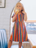 Rainbow Stripes Family Matching Dress - CCMOM