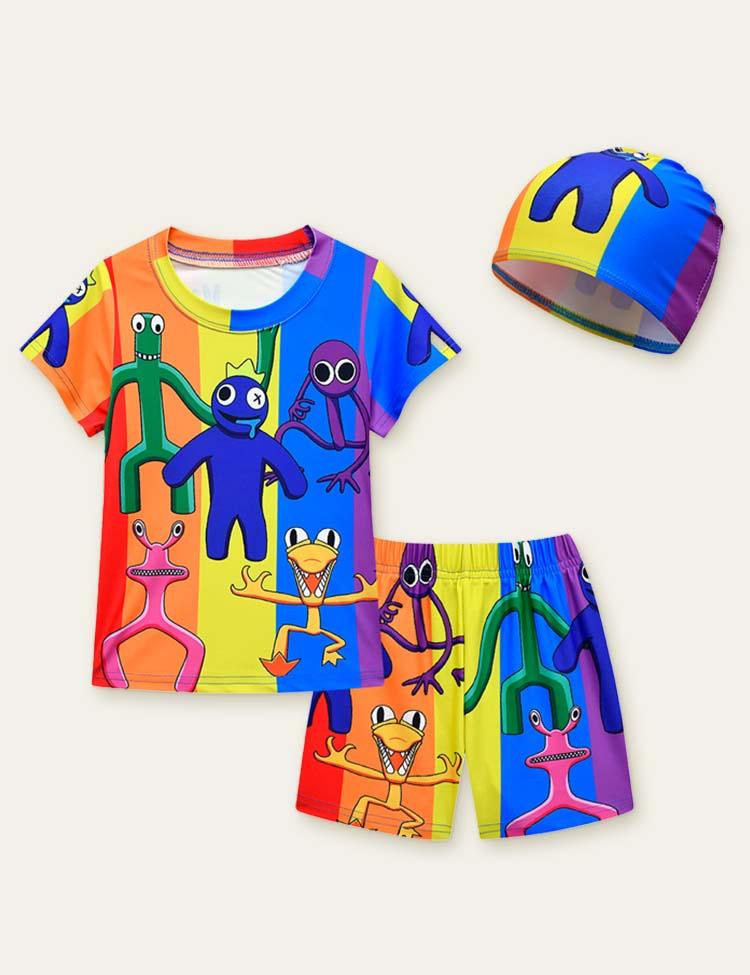 Rainbow Swim Suit + Cap - CCMOM