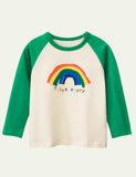 Rainbow T-shirt Long Sleeve Bottoming Shirt - CCMOM