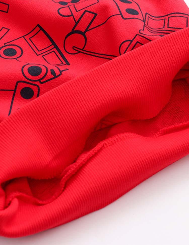 Red Full Printed Car Sweatshirt - CCMOM