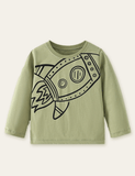 Rocket Printed Long Sleeve T-shirt - CCMOM