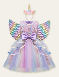 Rose Dream Mesh Party Dress + Unicorn Wings - CCMOM