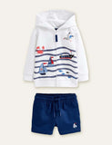 Sailing Embroidered Hoodie Sports Set - CCMOM