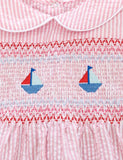 Sailing Embroidered Striped Dress - CCMOM