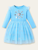 Sequined Frozen Snowflake Mesh Dress