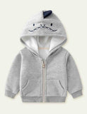 Shark Embroidery Zipper Hoodle - CCMOM