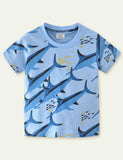 Shark Print Short-Sleeved T-shirt