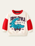 Skateboard Crocodile Appliqué Sweatshirt - CCMOM