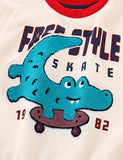 Skateboard Crocodile Appliqué Sweatshirt - CCMOM