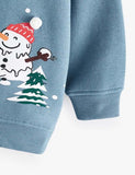 Snowman Printed Fur Ball Sweatshirt - CCMOM