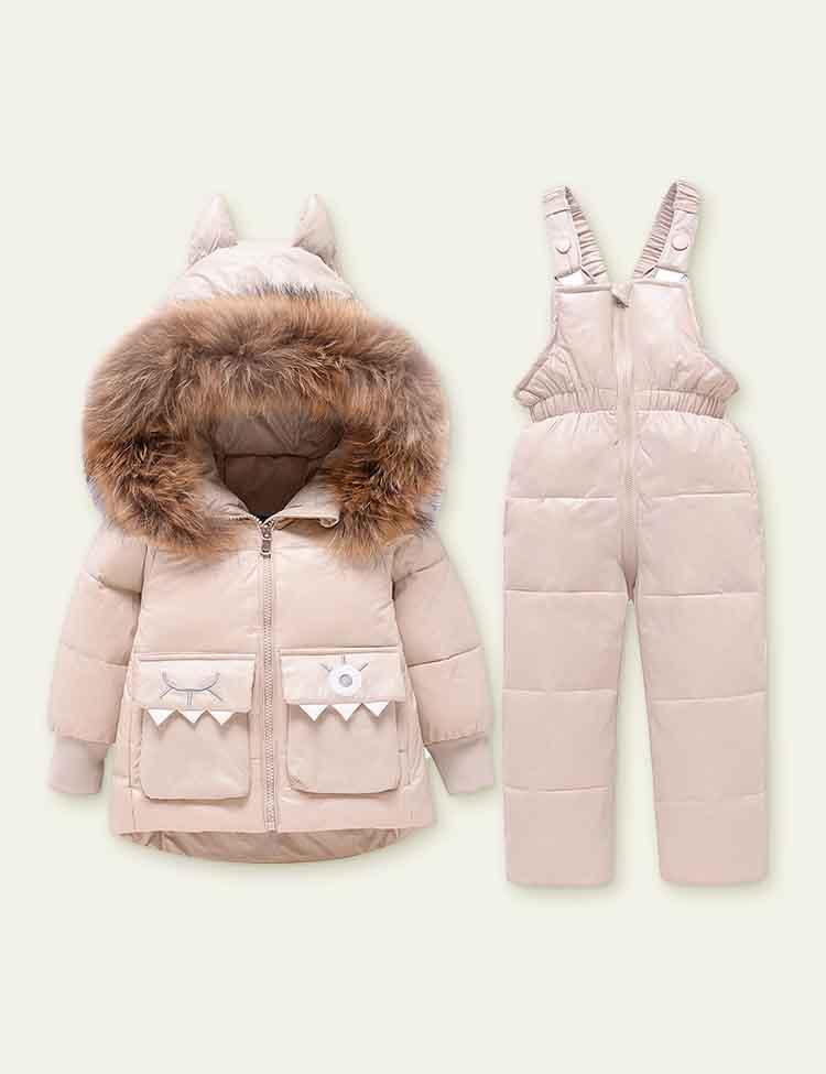 Solid Color Glossy down Jacket Suit - CCMOM