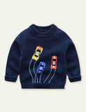Sports Car Embroidered Sweater - CCMOM