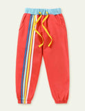 Striped Appliqué Casual Sweatpants