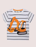 Striped Excavator T-shirt - CCMOM