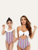 Striped Printed Family Matching Swimsuit - CCMOM