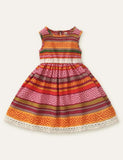 Striped Printed Sleeveless Dress - CCMOM