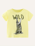 Summer Girls' Cartoon Printed T-shirt