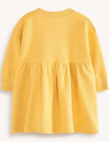 Sunflower Appliqué Long-Sleeved Dress - CCMOM