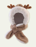 Super Warm Antlers Hooded Scarf