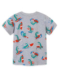 Surfing Alligator Printed Short Sleeve T-shirt - CCMOM