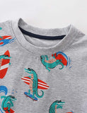 Surfing Alligator Printed Short Sleeve T-shirt - CCMOM